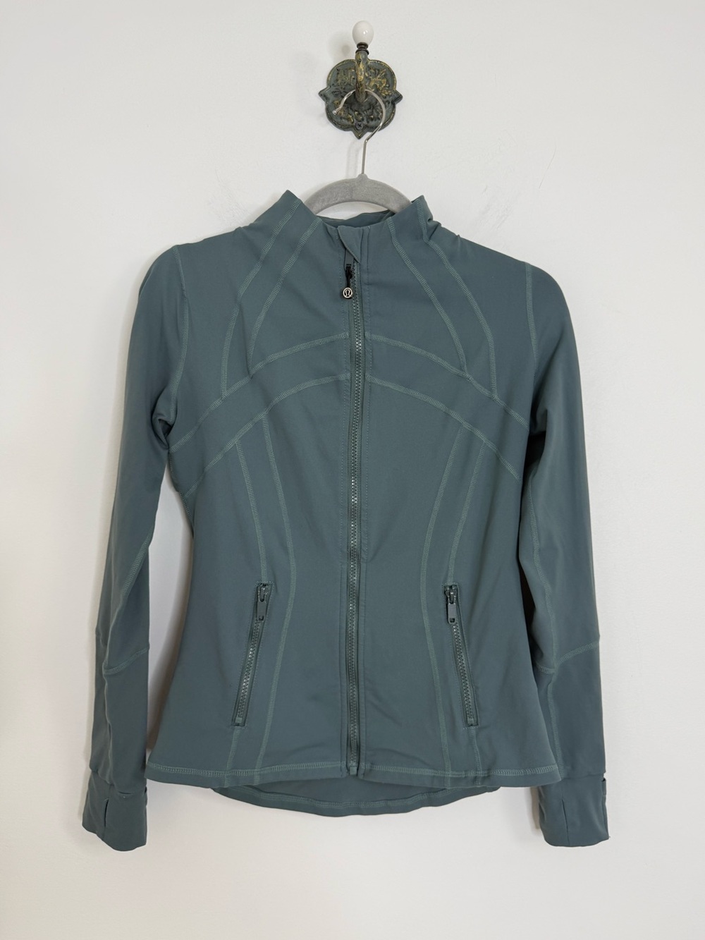 Lululemon Define Jacket Muted Teal Green Sage Gray Missing Size Athletic Runner